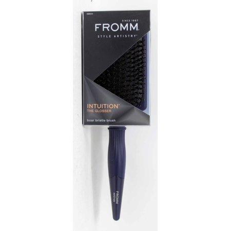 Fromm Professional Intuition Glosser Smooth & Glossy Boar Bristle Paddle Brush in Blue Detangles Smoothes and Massages Scalp to Distribute Oils for