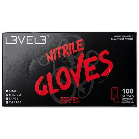 LEVEL3 Nitrile Gloves Red-ish
