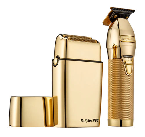 BABYLISSPRO LIMITEDFX TRIMMER & DOUBLE-FOIL SHAVER GOLD COLLECTION | FXDUOFS2TG