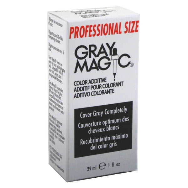 Gray Magic color additive packaging on a white background