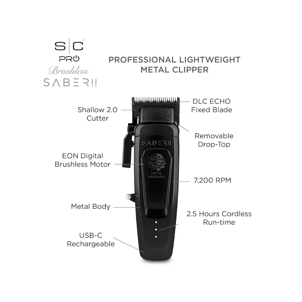 STYLECRAFT SABER II CLIPPER BLACK | SC617B