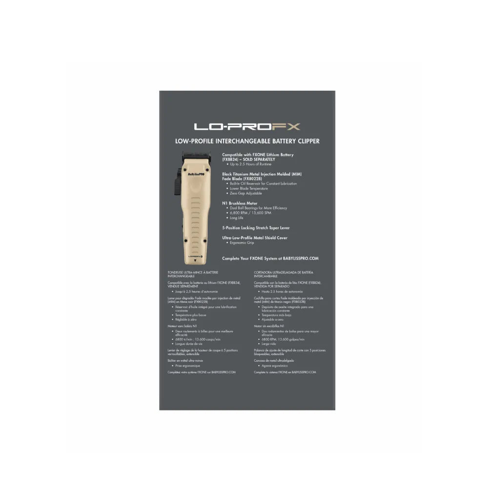 BABYLISSPRO FXONE LO-PRO CLIPPER SAND | FX829SDLT