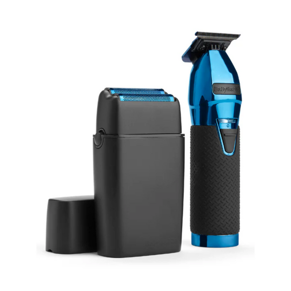 BABYLISSPRO LIMITEDFX TRIMMER & DOUBLE-FOIL SHAVER BLACK & BLUE | FXDUOFS2TBL