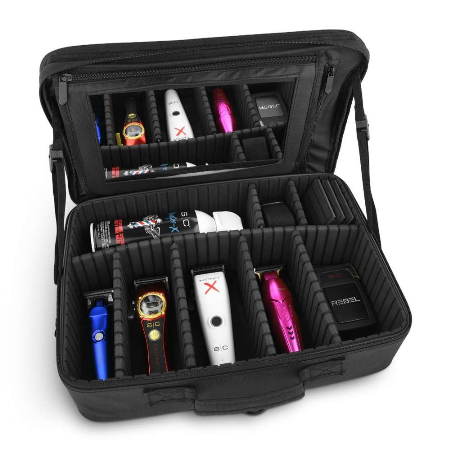 STYLECRAFT ON THE GO BARBER/STYLIST LIGHTWEIGHT WATER RESISTANT TRAVEL CASE WITH MIRROR | SC328B