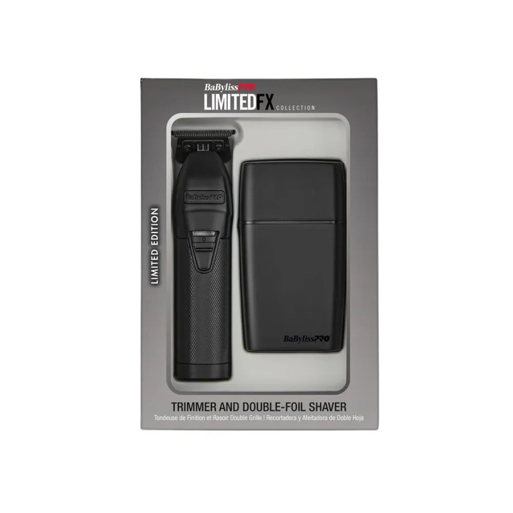 BaBylissPRO LIMITEDFX Trimmer & Double-Foil Shaver BLACK COLLECTION | FXDUOFS2TMB