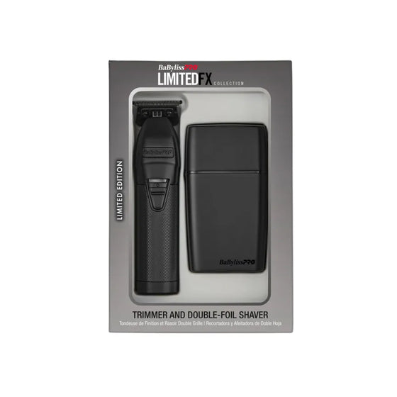 BaBylissPRO LIMITEDFX Trimmer & Double-Foil Shaver BLACK COLLECTION | FXDUOFS2TMB