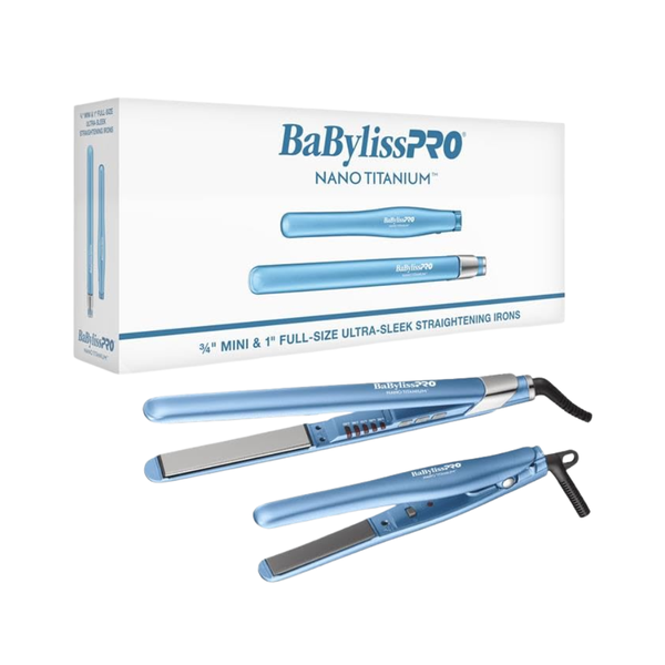 BaBylissPRO Nano Titanium 1" & 3/4" Ultra-Sleek Flat Iron Set | BNTPP93