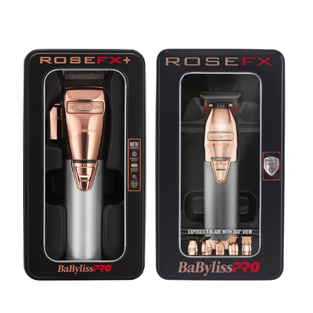 BaBylissPRO ROSEFX+ Clipper & Outlining Trimmer Combo | FX870NRG & FX787RG