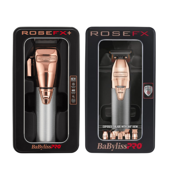 BaBylissPRO ROSEFX+ Clipper & Outlining Trimmer Combo | FX870NRG & FX787RG