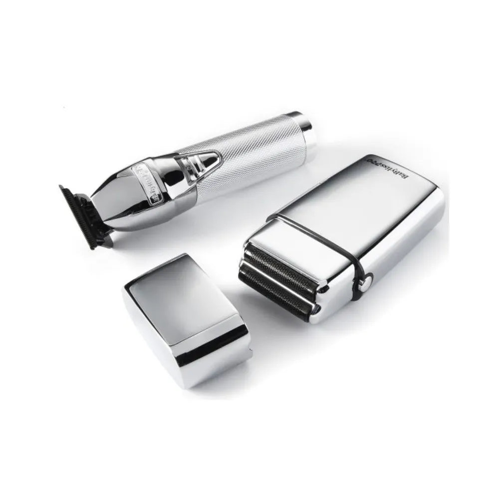 BABYLISSPRO LIMITEDFX TRIMMER & DOUBLE-FOIL SHAVER SILVER COLLECTION | FXDUOFS2TS