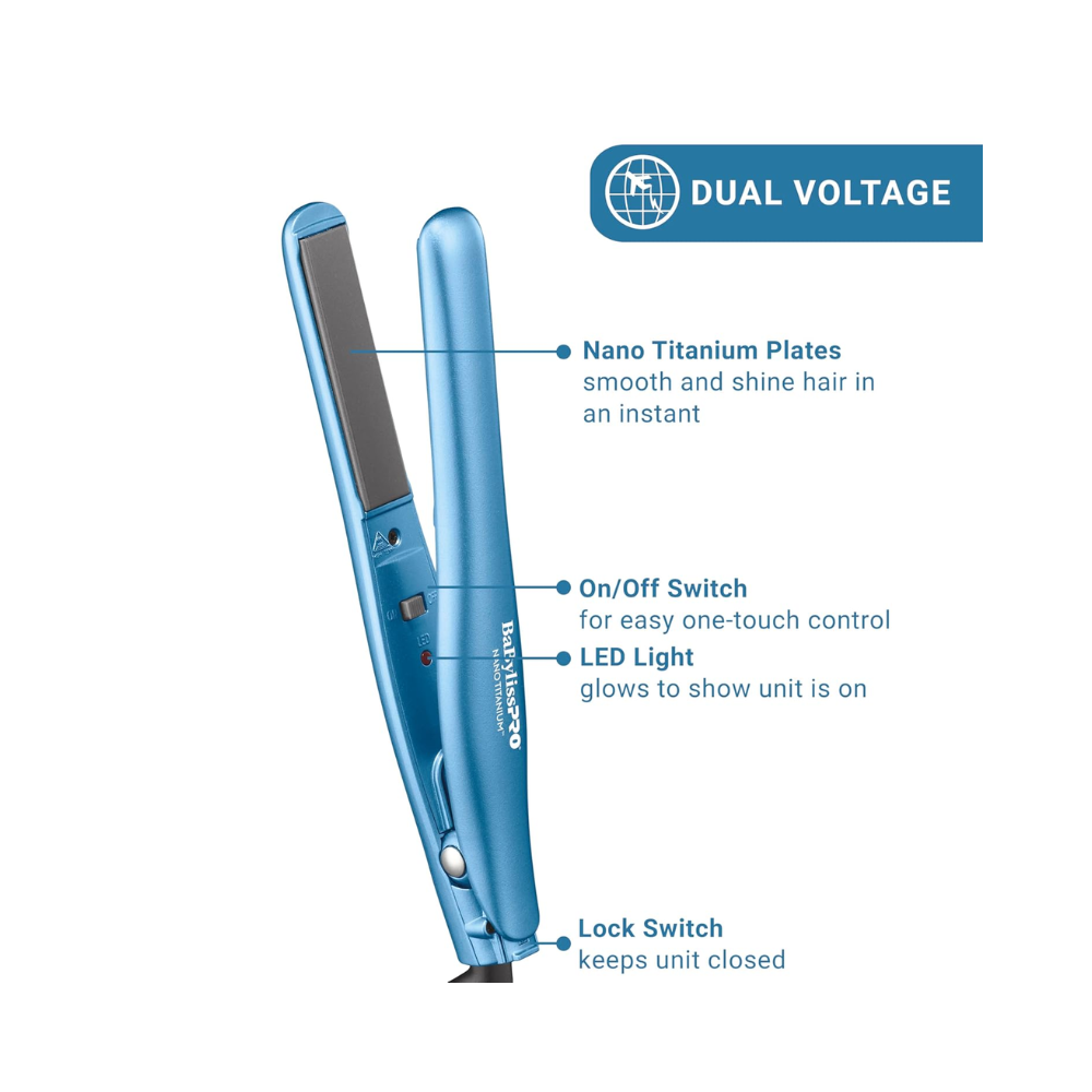 BaBylissPRO Nano Titanium 1" & 3/4" Ultra-Sleek Flat Iron Set | BNTPP93