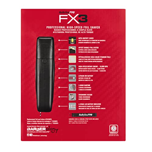 BABYLISSPRO FX3 PROFESSIONAL HIGHG SPEED FOIL SHAVER | FXX3SB