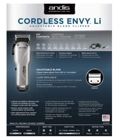 ANDIS ENVY LI CLIPPER | 73000