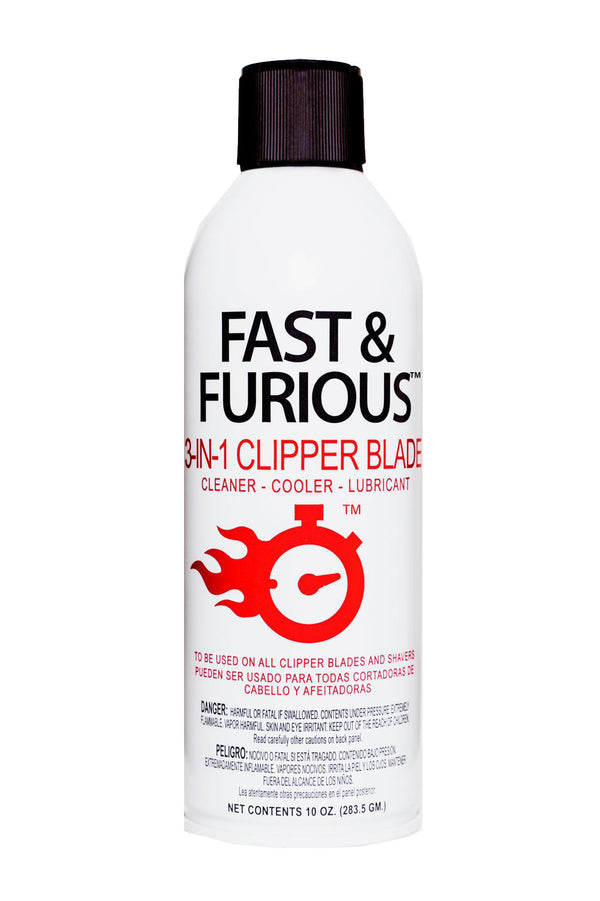 Fast & Furious 3-in-1 Clipper Trimmer Blade Cleaner Cooler Lubricant Spray 10oz