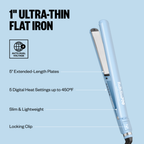 BABYLISSPRO NANO TITANIUM LIMITED EDITION 1" DIGITAL ULTRA-THIN FLAT IRON ICED BLUE | BNT4172TLB