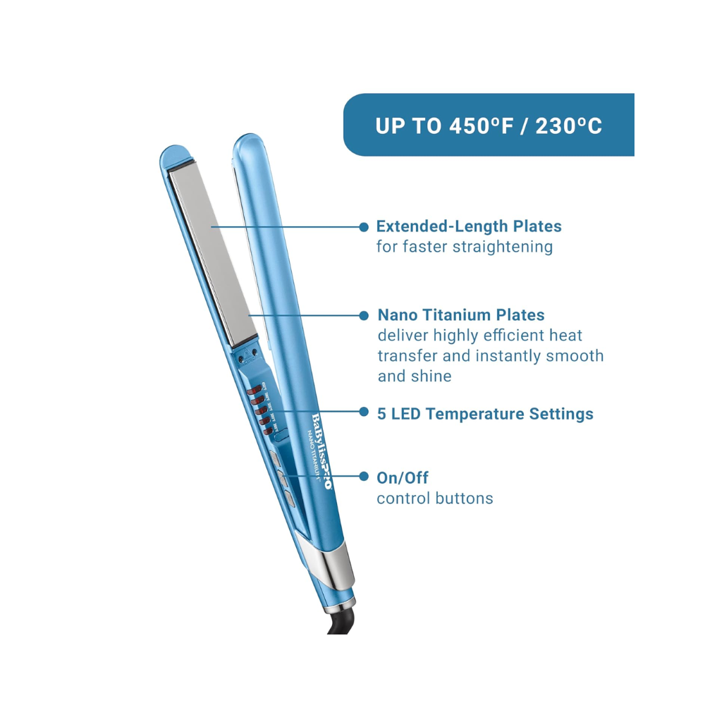 BaBylissPRO Nano Titanium 1" & 3/4" Ultra-Sleek Flat Iron Set | BNTPP93