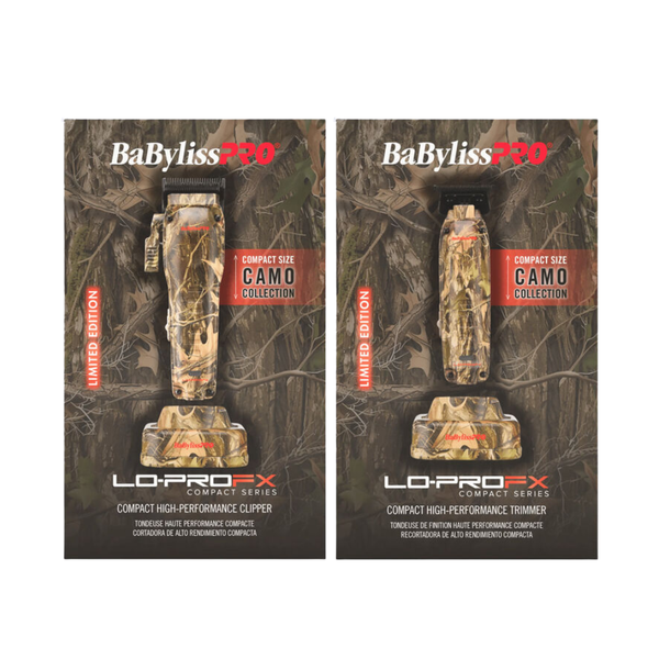 BaBylissPRO LO-PROFX Compact Clipper & Trimmer Limited Camo Edition Combo | FX82CAM + FX72CAM