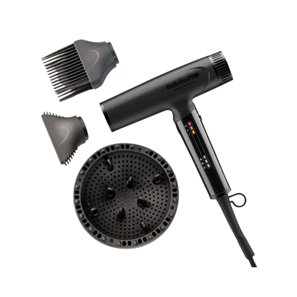 BABYLISSPRO NANO TITANIUM LIGHT IONIC HIGH-SPEED DRYER BLACK | BNTC9200MB