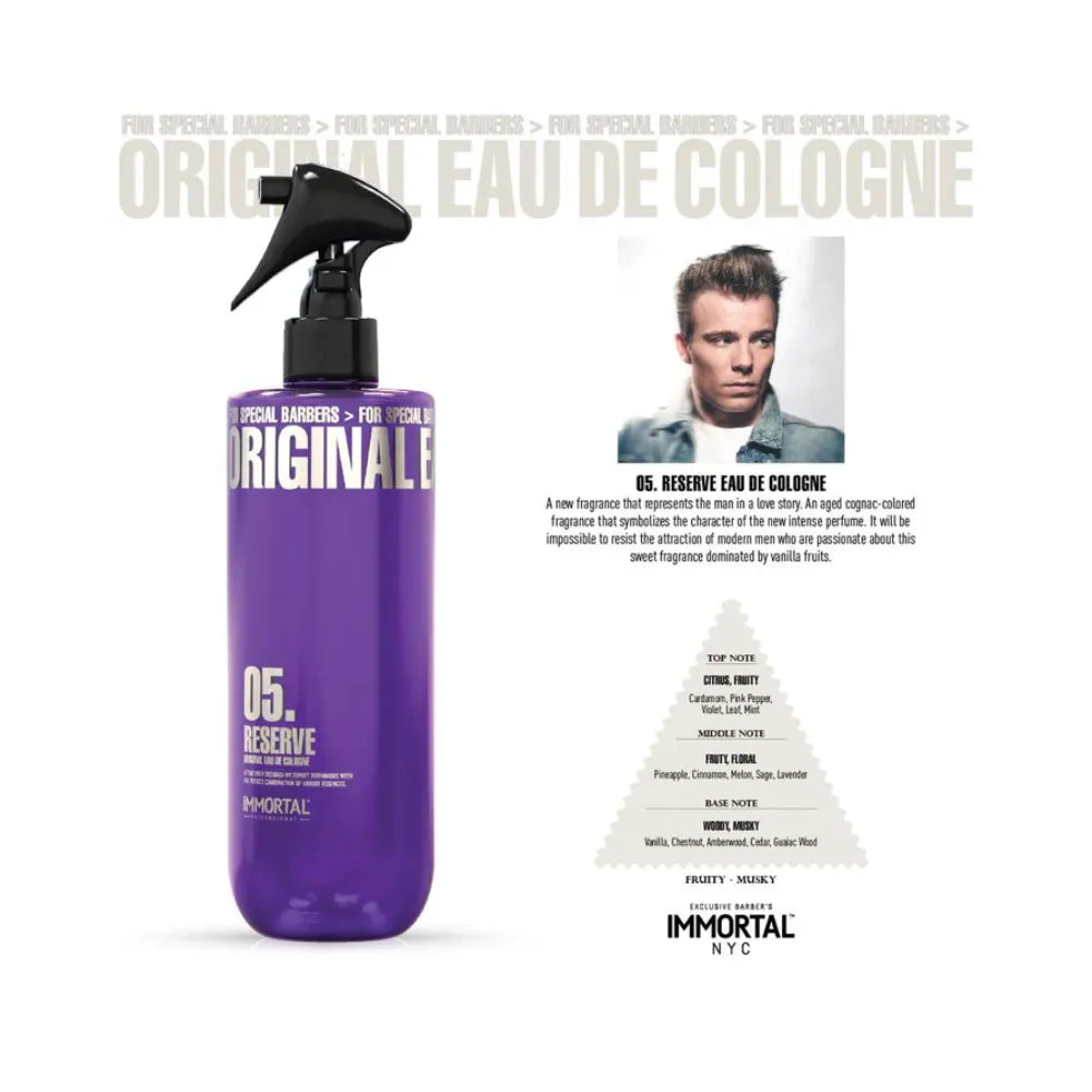 IMMORTAL RESERVE EAU DE COLOGNE 05. 16.9 OZ.