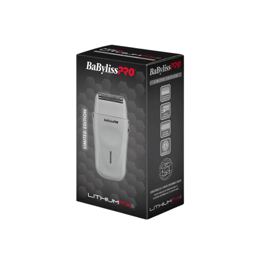 BABYLISSPRO LITHIUMFX+ LIMITED EDITION GREY CORD/CORDLESS LITHIUM ERGONOMIC DOUBLE FOIL SHAVER | FXFS573GY
