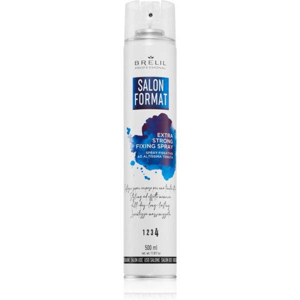 Brelil Professional Salon Format Strong Fixing Spray Hairspray with Extra Strong Hold 500 Ml