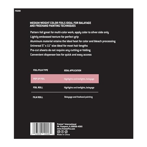 FROMM COLOR STUDIO MEDIUM WEIGHT POP UP HAIR FOIL IN PINK PETALS PATTERN 5" X 11" | F9280