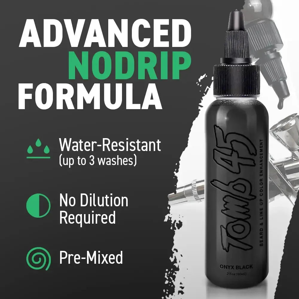 TOMB45 NO DRIP COLOR ONYX (JET) BLACK 2 OZ.