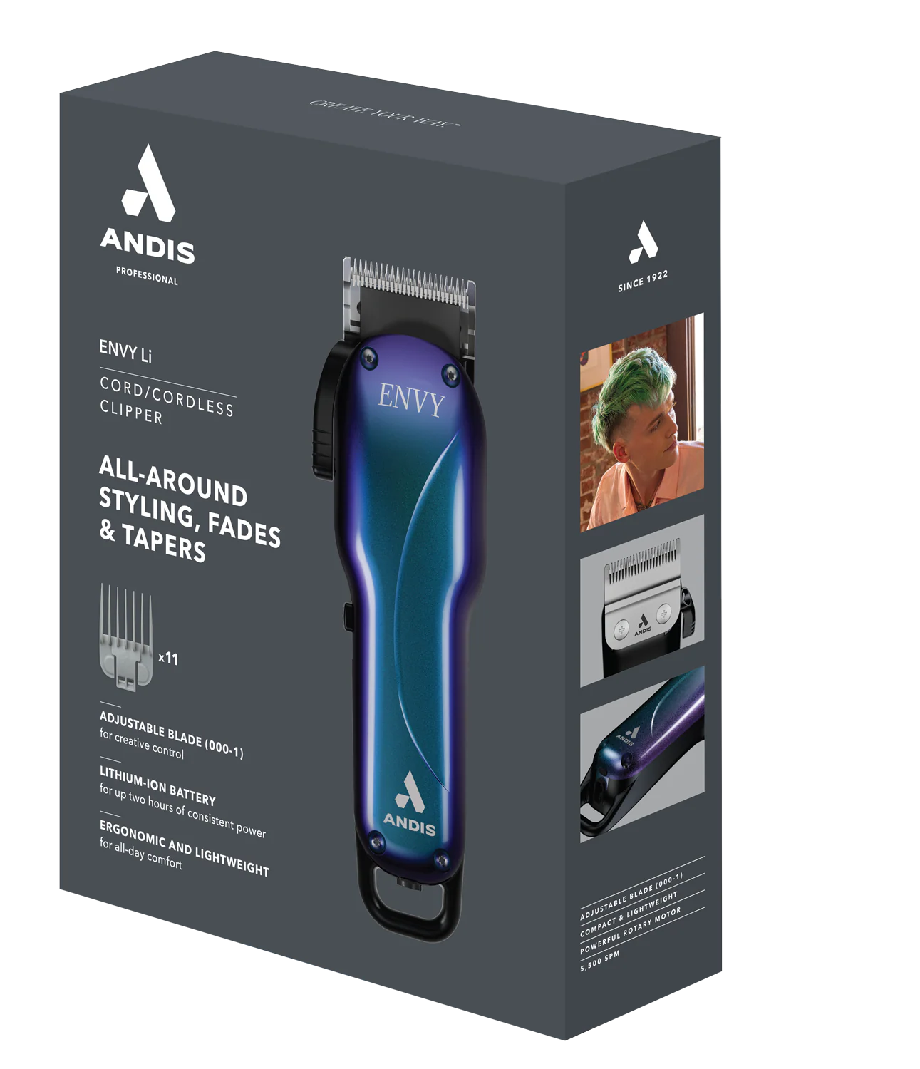 Envy Li Cordless Clipper, Rechargeable Hair Clipper