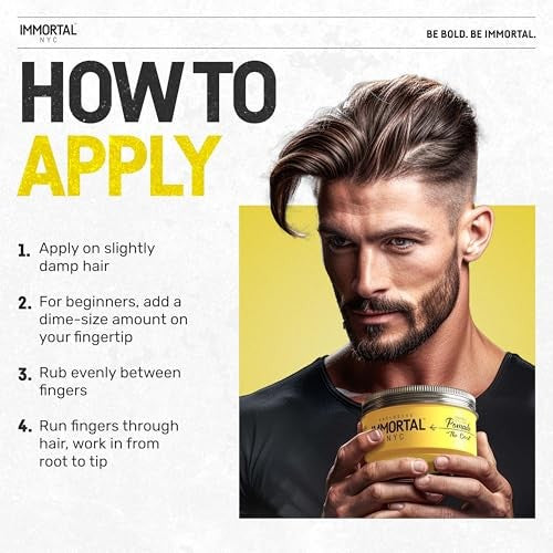 Immortal NYC the Creed Hair Pomade - Strong Hold - Max Shine All Natural Water-Based Pomade for Men - No Residue, All Hair Types