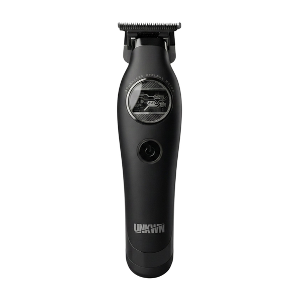 Black hair trimmer with visible brand logo on a white background