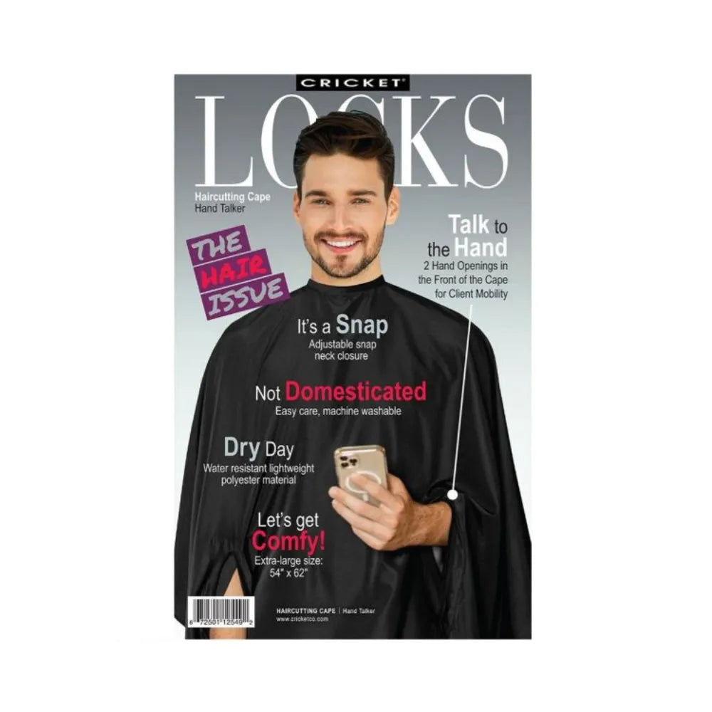 CRICKET LOCKS HAIRCUTTING CAPE | HAND TALKER