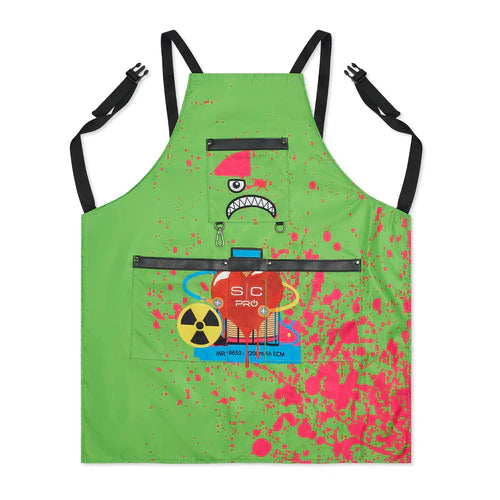 STYLECRAFT WATER-REPELLENT BARBER/SALON APRON W/ ADJUSTABLE STRAPS - RADIOACTIVE | SC338GR