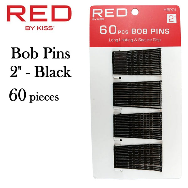 RED BY KISS BOB PINS 2" | HBP01