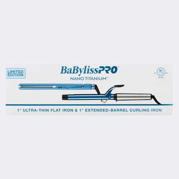 BABYLISSPRO NANO TITANIUM 1" CURLING IRON & ULTRA-THIN FLAT IRON PACK | BNTPP62UC