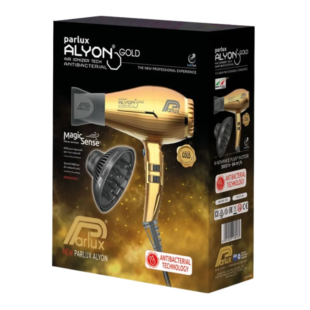 PARLUX ALYON HAIR DRYER + MAGIC SENSE SPECIAL DIFFUSSER | GOLD