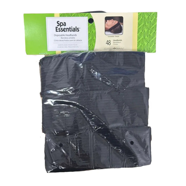 Graham Spa Essentials Headbands Black 48pk | 84714