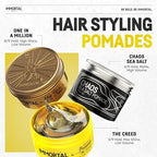 Immortal NYC the Creed Hair Pomade - Strong Hold - Max Shine All Natural Water-Based Pomade for Men - No Residue, All Hair Types