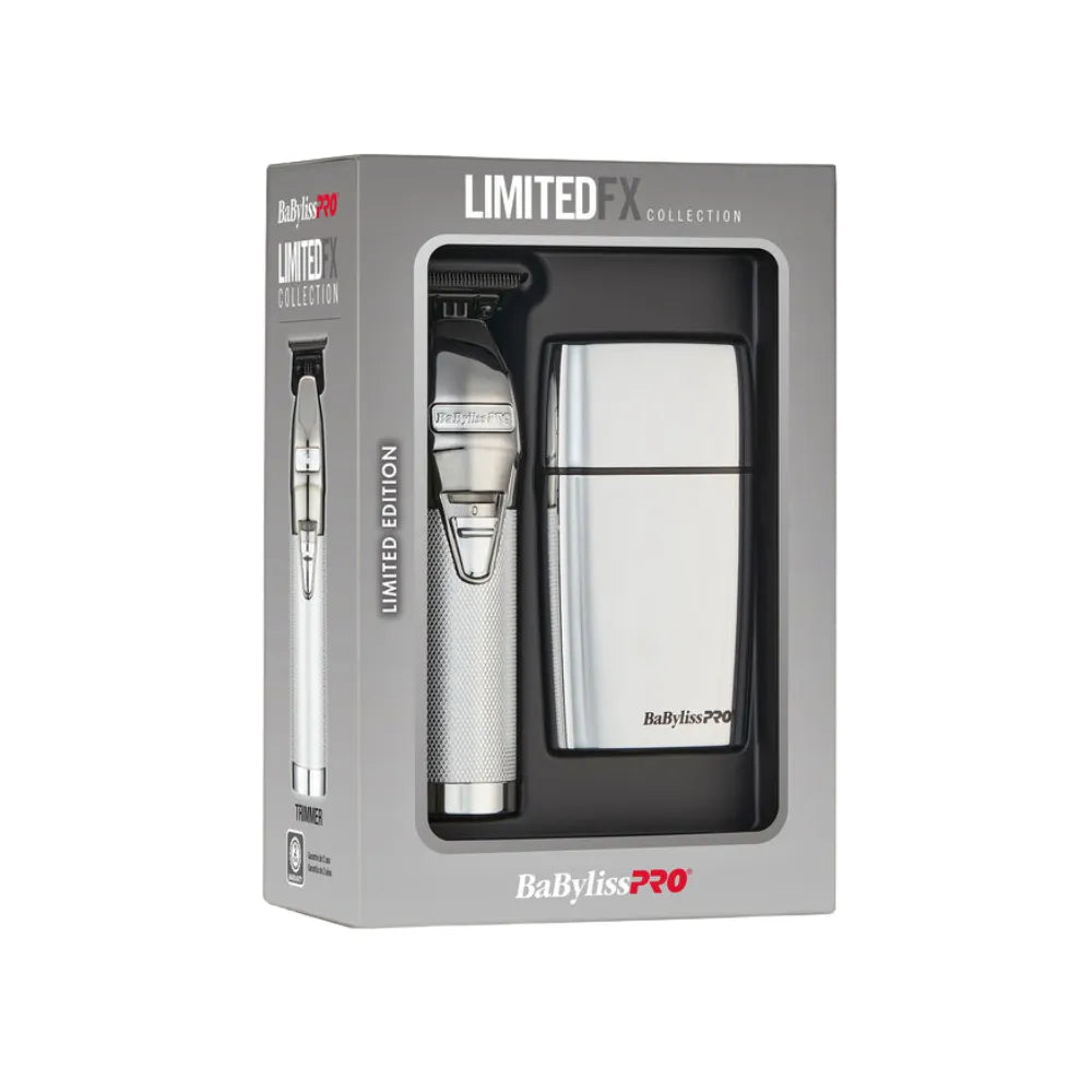 BABYLISSPRO LIMITEDFX TRIMMER & DOUBLE-FOIL SHAVER SILVER COLLECTION | FXDUOFS2TS