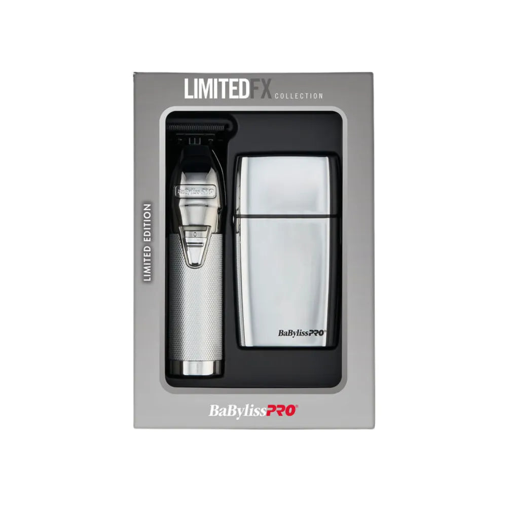 BABYLISSPRO LIMITEDFX TRIMMER & DOUBLE-FOIL SHAVER SILVER COLLECTION | FXDUOFS2TS