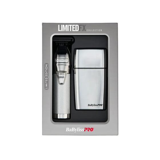 BABYLISSPRO LIMITEDFX TRIMMER & DOUBLE-FOIL SHAVER SILVER COLLECTION | FXDUOFS2TS