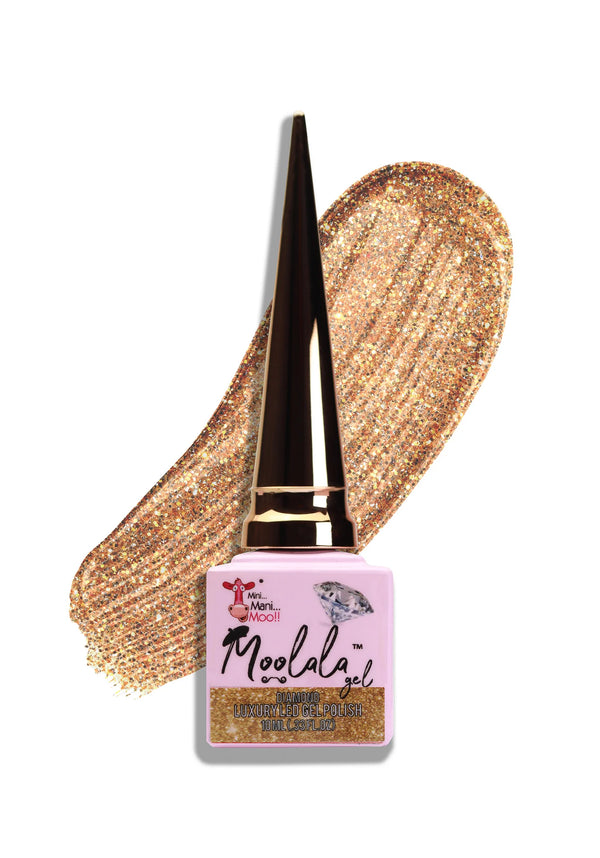 MMM MOOLALA DIAMOND LUXURY GEL POLISH - GOLD | MOO-D02