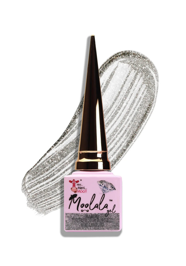 MMM MOOLALA DIAMOND LUXURY GEL POLISH-SILVER | MOO-D01
