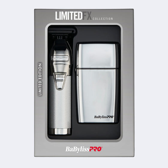 BABYLISSPRO LIMITEDFX TRIMMER & DOUBLE-FOIL SHAVER SILVER COLLECTION | FXDUOFS2TS