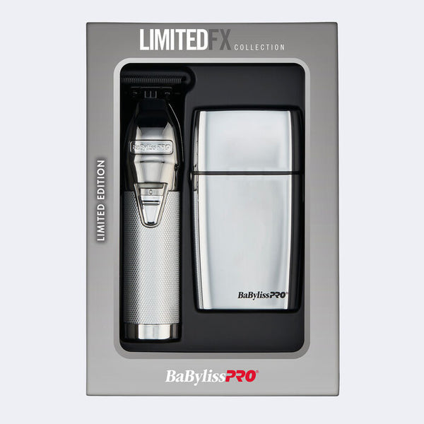 BABYLISSPRO LIMITEDFX TRIMMER & DOUBLE-FOIL SHAVER SILVER COLLECTION | FXDUOFS2TS