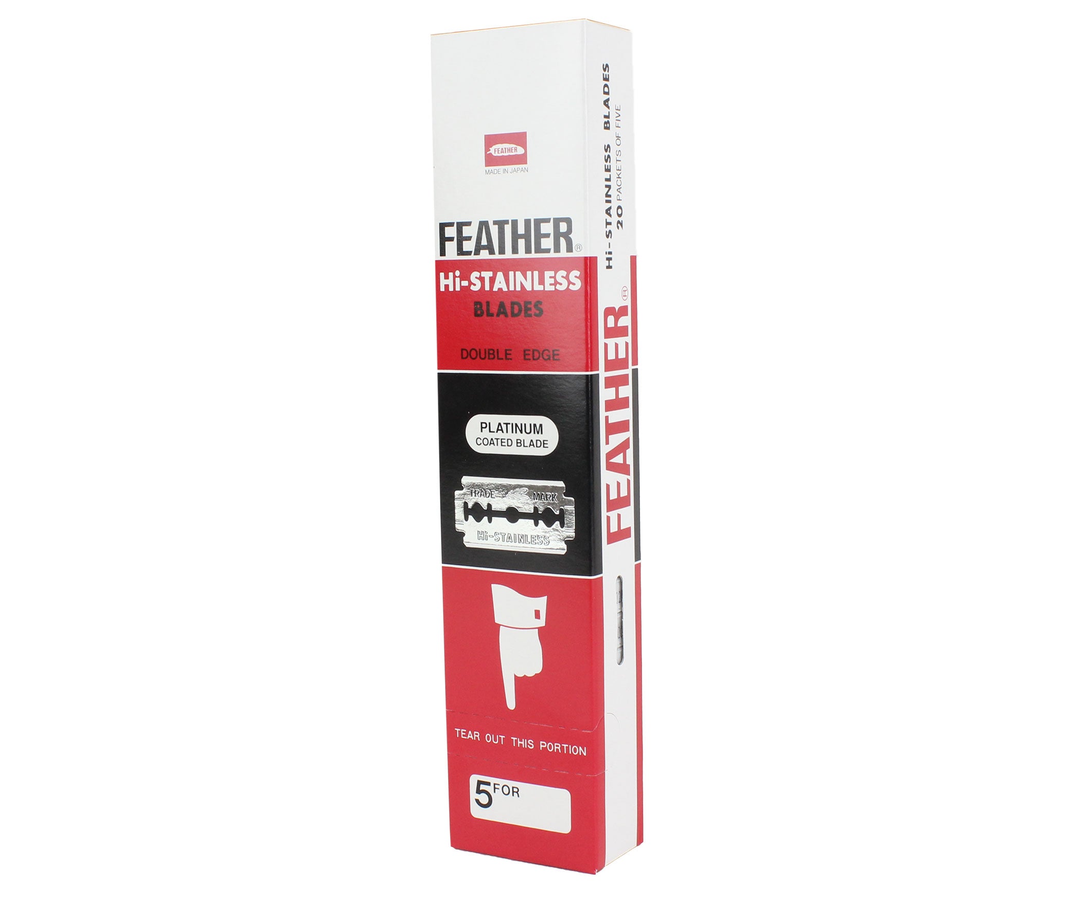 Feather Hi Stainless Double Edge Razor Blades by Jatai for Unisex - 5 Pc Blades