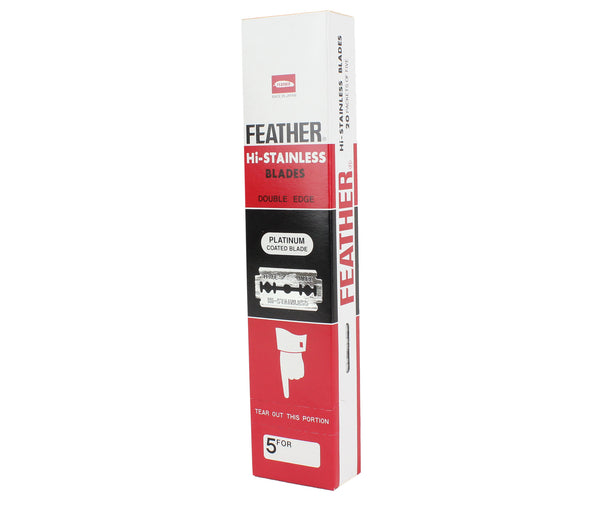 Feather Hi Stainless Double Edge Razor Blades by Jatai for Unisex - 5 Pc Blades