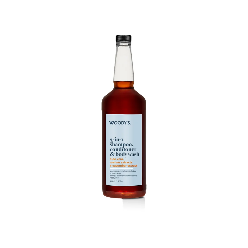 WOODY'S 3-IN-1 SHAMPOO CONDITIONER & BODY WASH 32Z | 43468