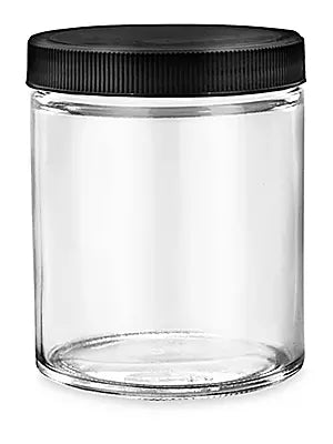 JAR-CLEAR WITH BLACK LID 8Z