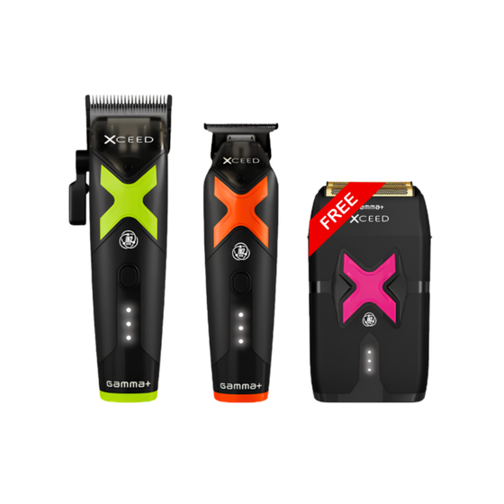Gamma+ Xceed Collection Clipper, Trimmer & FREE Shaver | G+XCEEDPROMO