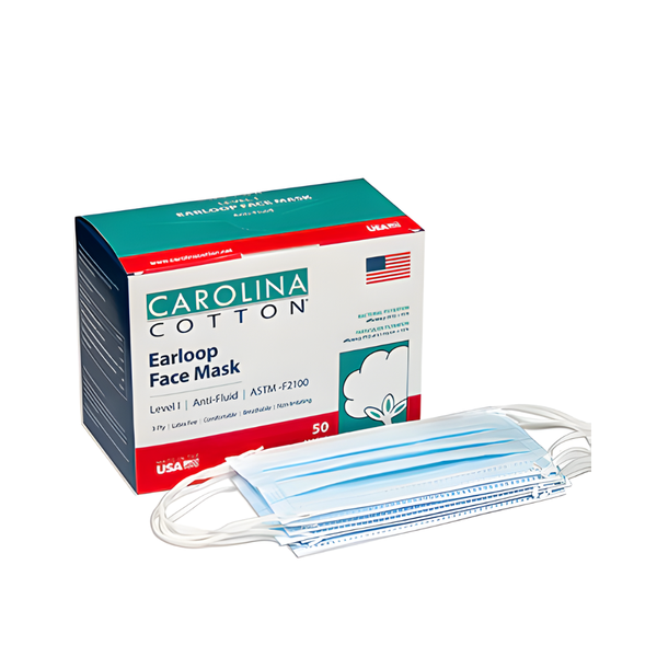 CAROLINA FACE MASK 50CT-BLUE  | 400602